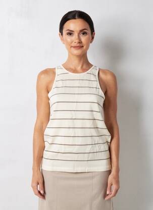 Débardeur stretch sans manche beige BE CAMAIEU femme