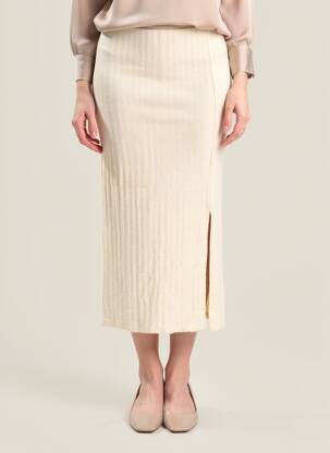 Jupe longue coupe droite beige KIABI femme