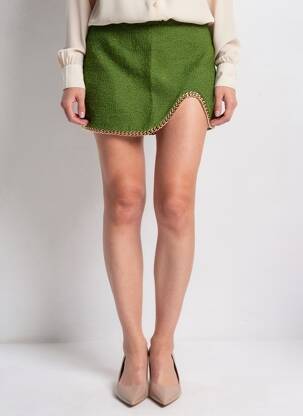 Jupe courte coupe droite vert ZARA femme