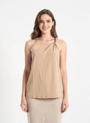 Top stretch fines bretelles beige VERO MODA femme