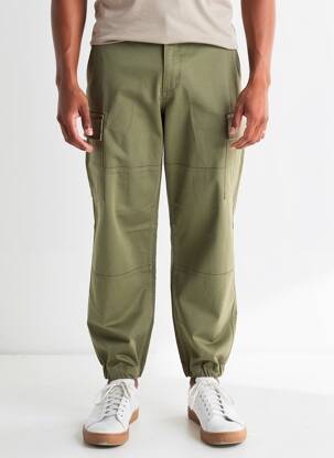 Pantalon cargo resserrée sur le bas taille normale vert JACK & JONES homme