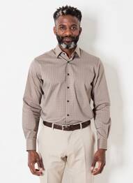 Chemise manches longues coupe cintrée vert XACUS homme