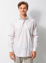 Chemise manches longues imprimé fantaisie beige XACUS homme