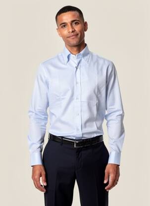 Chemise manches longues coupe cintrée bleu XACUS homme