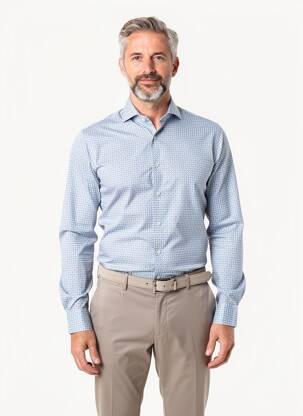 Chemise manches longues imprimé fantaisie bleu XACUS homme