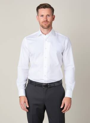Chemise manches longues coupe cintrée blanc XACUS homme