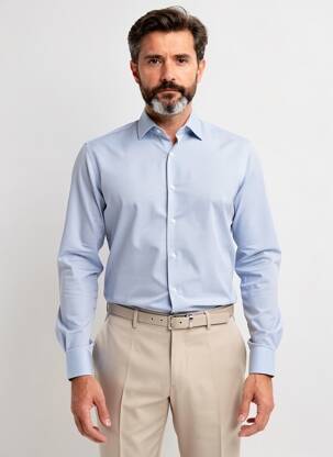 Chemise manches longues imprimé fantaisie bleu XACUS homme