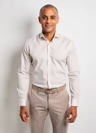 Chemise manches longues imprimé fantaisie beige XACUS homme