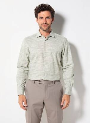 Chemise manches longues coupe cintrée vert XACUS homme