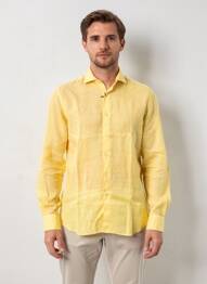 Chemise manches longues coupe droite jaune XACUS homme