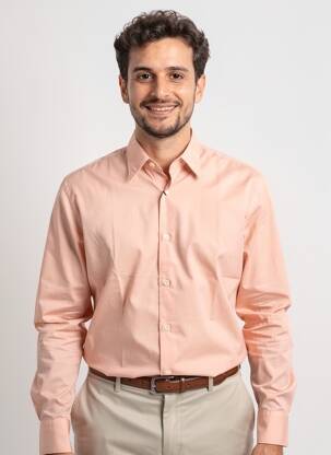 Chemise manches longues coupe cintrée orange XACUS homme
