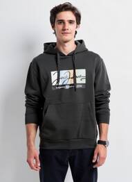 Sweat-shirt à capuche poches manches longues gris JACK & JONES homme