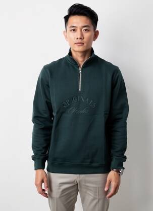 Sweat-shirt stretch manches longues vert JACK & JONES homme