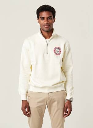 Sweat-shirt stretch manches longues beige JACK & JONES homme