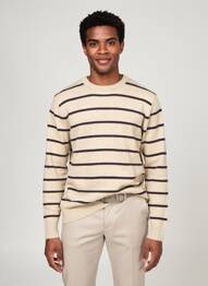 Pull stretch manches longues beige JACK & JONES homme