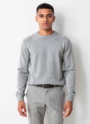 Pull stretch manches longues gris JACK & JONES homme