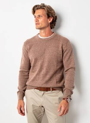 Pull stretch manches longues marron JACK & JONES homme