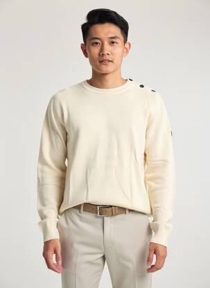 Pull stretch manches longues beige JACK & JONES homme