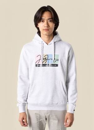 Sweat-shirt à capuche poches manches longues gris JACK & JONES homme