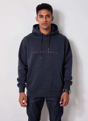Sweat-shirt à capuche poches manches longues bleu JACK & JONES homme