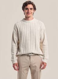 Pull stretch manches longues beige JACK & JONES homme