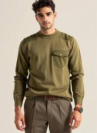 Pull stretch manches longues vert JACK & JONES homme