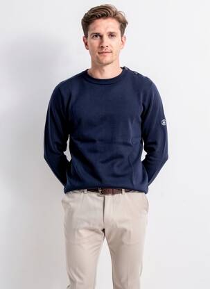 Pull stretch manches longues bleu JACK & JONES homme