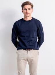 Pull stretch manches longues bleu JACK & JONES homme