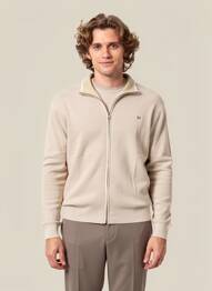 Gilet manches longues maille fine beige JACK & JONES homme