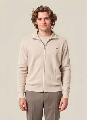 Gilet manches longues maille fine beige JACK & JONES homme
