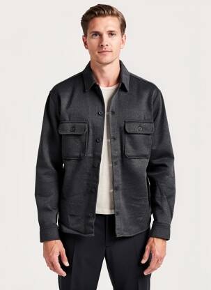 Veste casual fermeture boutonnée sur le devant gris JACK & JONES homme