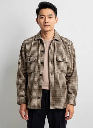 Veste casual fermeture boutonnée sur le devant marron JACK & JONES homme