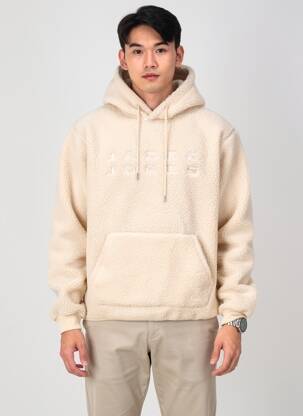 Sweat-shirt à capuche poches manches longues beige JACK & JONES homme
