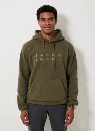 Sweat-shirt à capuche poches manches longues vert JACK & JONES homme