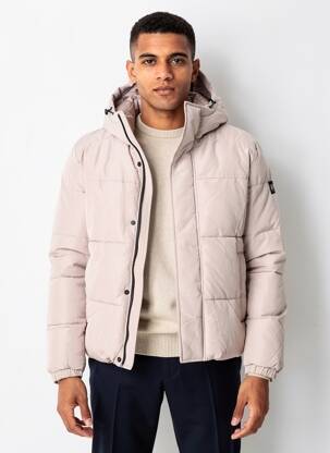 Doudoune poches a capuche beige JACK & JONES homme