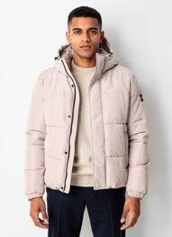 Doudoune manches longues a capuche beige JACK & JONES homme