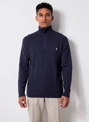 Pull stretch manches longues bleu JACK & JONES homme