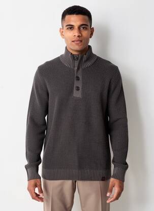 Pull stretch manches longues gris JACK & JONES homme