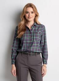 Chemisier coupe droite manches longues vert ARMOR LUX femme