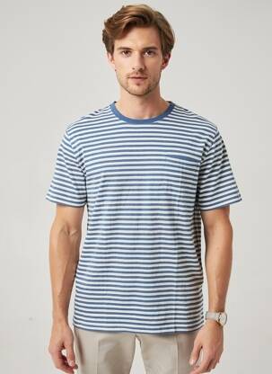 T-shirt stretch manches courtes bleu ARMOR LUX homme