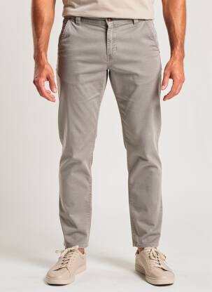 Pantalon slim tissage popeline taille normale gris BARMAS homme