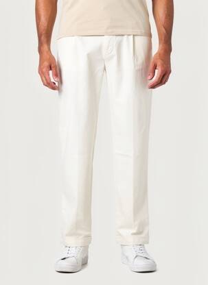 Pantalon chino tissage popeline taille normale beige BARMAS homme