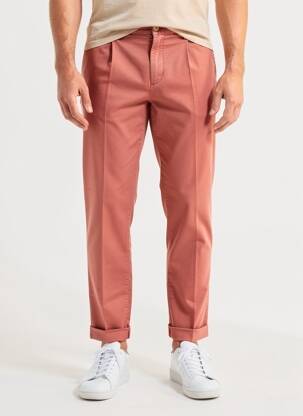 Pantalon chino tissage popeline taille normale orange BARMAS homme