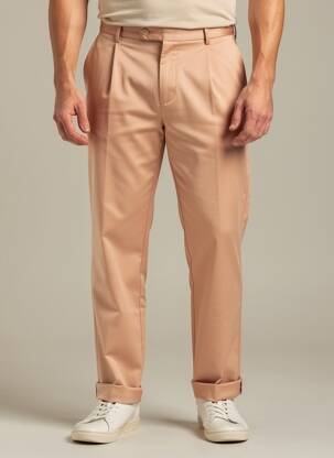 Pantalon chino poches taille normale rose BARMAS homme
