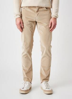 Pantalon slim fermeture zippée sous rabat boutonné beige BARMAS homme