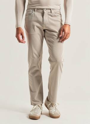 Pantalon slim fermeture zippée sous rabat boutonné beige BARMAS homme