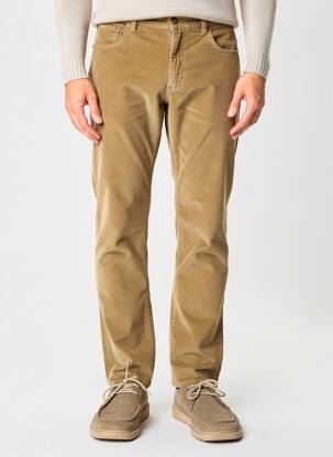 Pantalon slim fermeture zippée sous rabat boutonné beige BARMAS homme