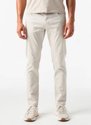 Pantalon slim fermeture zippée sous rabat boutonné beige BARMAS homme