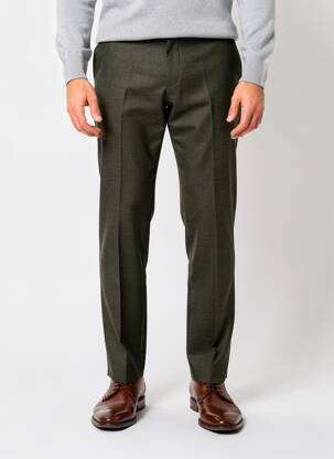 Pantalon slim fermeture zippée sous rabat avec crochet vert BARMAS homme