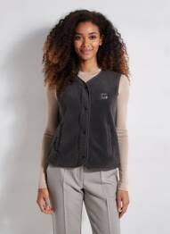 Gilet sans manche coupe droite gris LE TEMPS DES CERISES femme